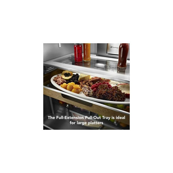 Kitchenaid® 23.8 cu. ft. 36" Counter-Depth French Door Platinum Interior Refrigerator with PrintShield™ Finish KRFC704FPS