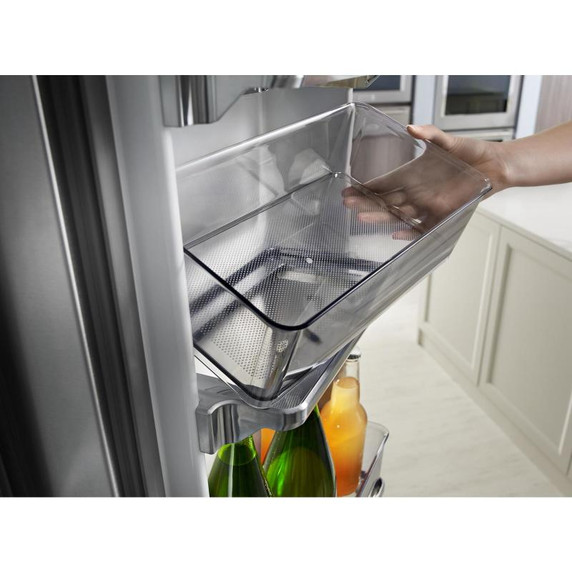 Kitchenaid® 23.8 cu. ft. 36" Counter-Depth French Door Platinum Interior Refrigerator with PrintShield™ Finish KRFC704FPS Kitchenaid® 23.8 cu. ft. 36" Counter-Depth French Door Platinum Interior Refrigerator with PrintShield™ Finish KRFC704FPS