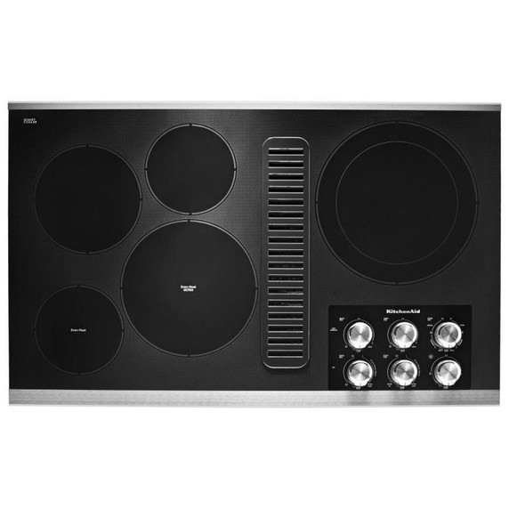 Kitchenaid® 36" Electric Downdraft Cooktop with 5 Elements KCED606GSS