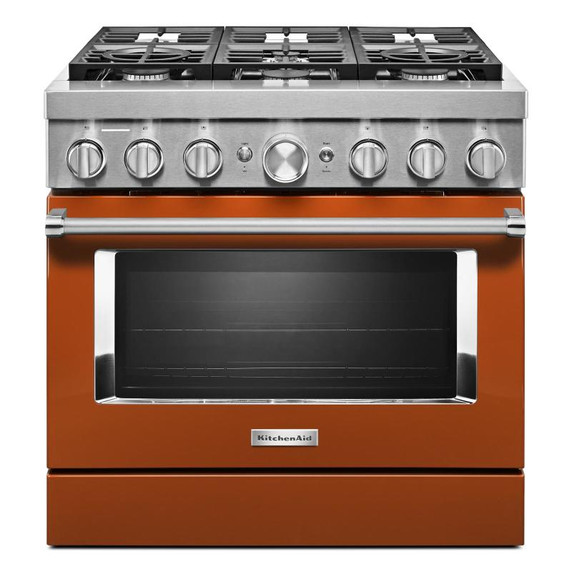 KitchenAid® 36'' Smart Commercial-Style Dual Fuel Range with 6 Burners KFDC506JSC