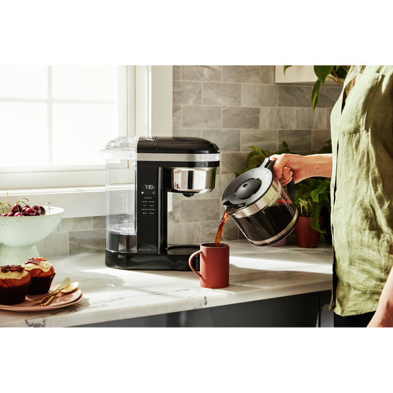 Kitchenaid® 12 Cup Drip Coffee Maker with Spiral Showerhead and Programmable Warming Plate KCM1209OB