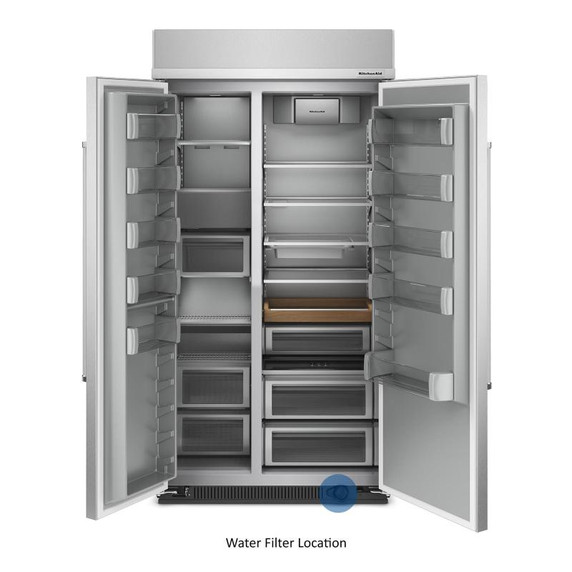 Kitchenaid® 25.5 Cu Ft. 42" Built-In Side-by-Side Refrigerator with PrintShield™ Finish KBSN702MPS