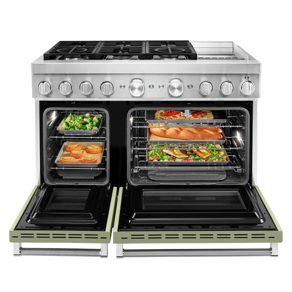 KitchenAid® 48'' Smart Commercial-Style Dual Fuel Range with Griddle KFDC558JAV