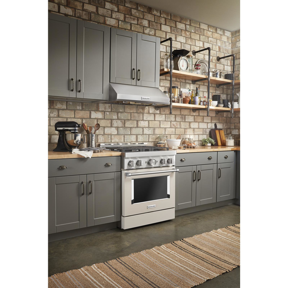 KitchenAid® 30'' Smart Commercial-Style Dual Fuel Range with 4 Burners KFDC500JMH