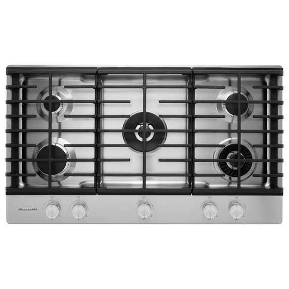 Kitchenaid® 36 5-Burner Gas Cooktop with Griddle KCGS956ESS