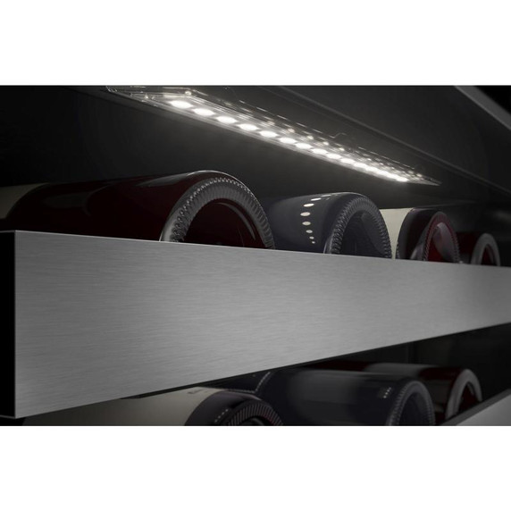 Kitchenaid® 24" Undercounter Wine Cellar with Glass Door and Metal-Front Racks KUWR314KSS