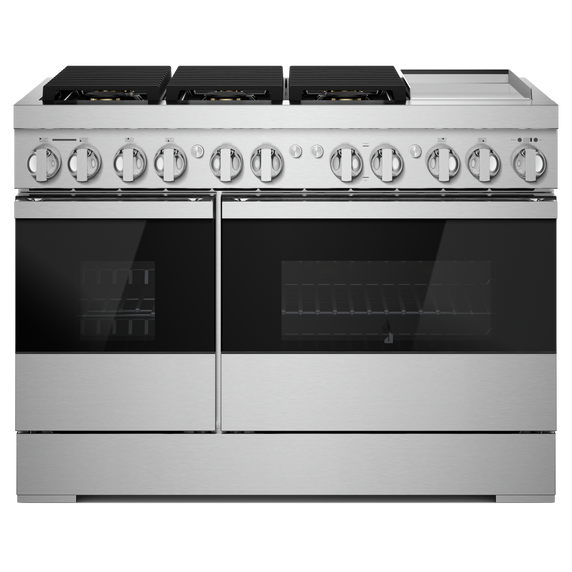 Jennair® NOIR™ 48 Dual-Fuel Professional Range with Chrome-Infused Griddle JDRP548HM