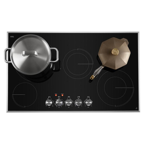 Jennair® 36" Lustre Stainless Radiant Glass Cooktop with Halo-Effect Knobs JEC3536HS