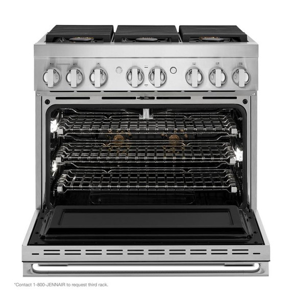 Jennair® 36" NOIR™ Dual-Fuel Professional-Style Range JDRP436HM