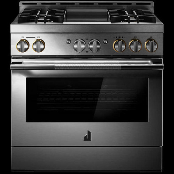 Jennair® 36" RISE™ Gas Professional-Style Range with Chrome-Infused Griddle JGRP536HL