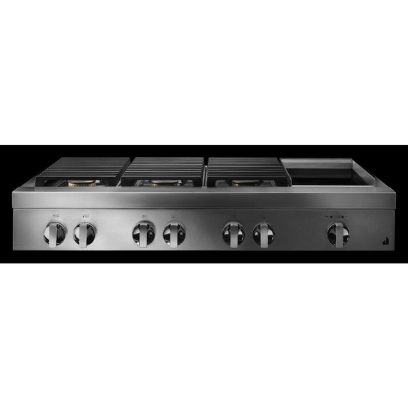 Jennair® 48" NOIR™ Gas Professional-Style Rangetop with Chrome-Infused Griddle JGCP548HM