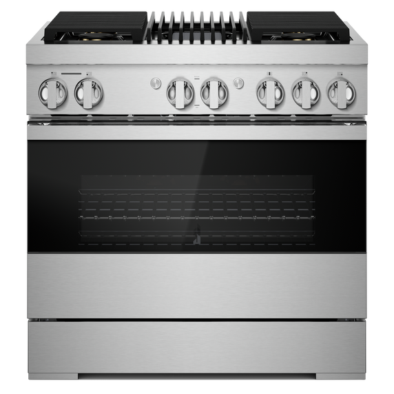 Jennair® NOIR™ 36 Dual-Fuel Professional Range with Gas Grill JDRP636HM