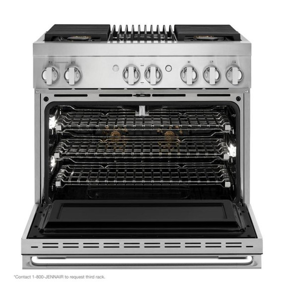 Jennair® 36" NOIR™ Dual-Fuel Professional-Style Range JDRP636HM