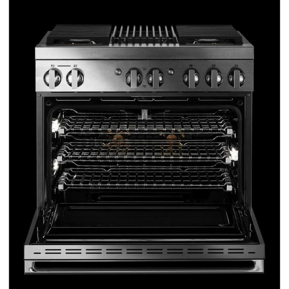 Jennair® 36" NOIR™ Dual-Fuel Professional-Style Range JDRP636HM