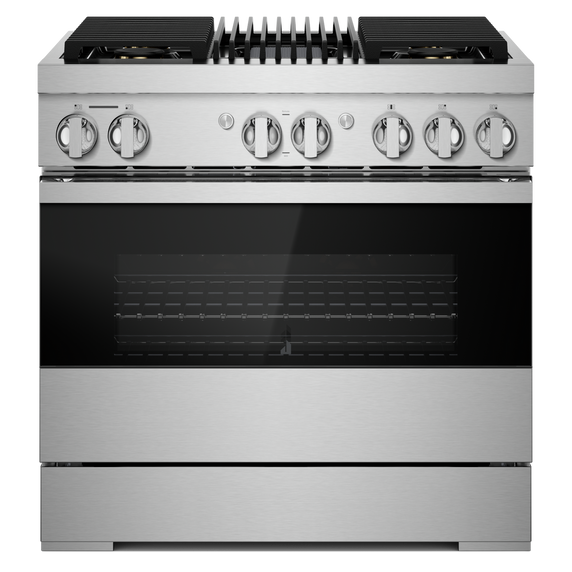 Jennair® NOIR™ 36 Dual-Fuel Professional Range with Gas Grill JDRP636HM