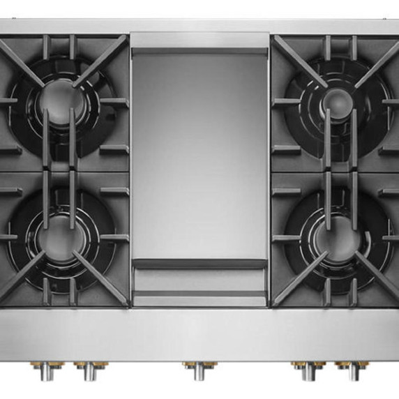 Jennair® 36" RISE™ Gas Professional-Style Rangetop with Chrome-Infused Griddle JGCP536HL