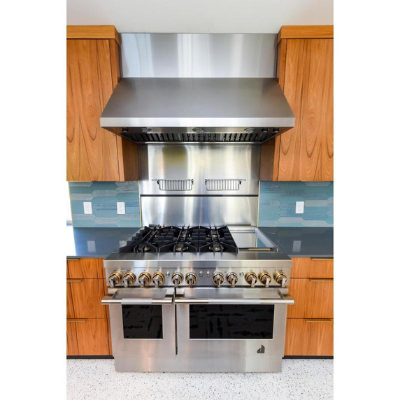 Jennair® 48" RISE™ Dual-Fuel Professional-Style Range with Chrome-Infused Griddle JDRP548HL