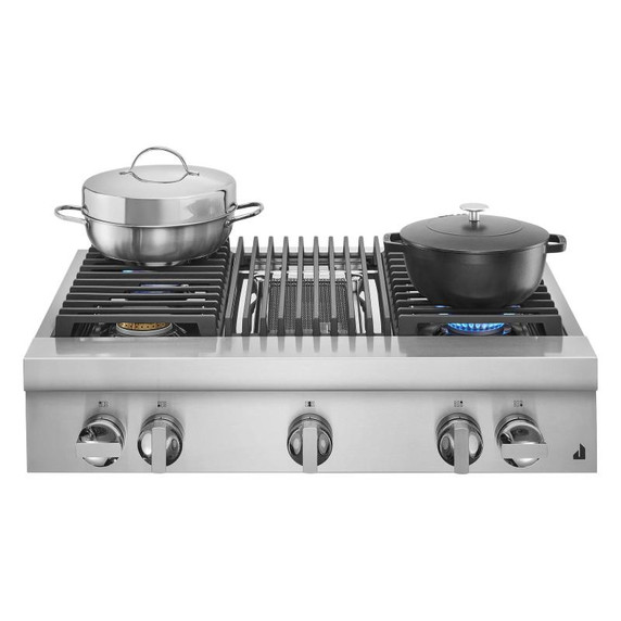 Jennair® 36" NOIR™ Gas Professional-Style Rangetop with Gas Grill JGCP636HM