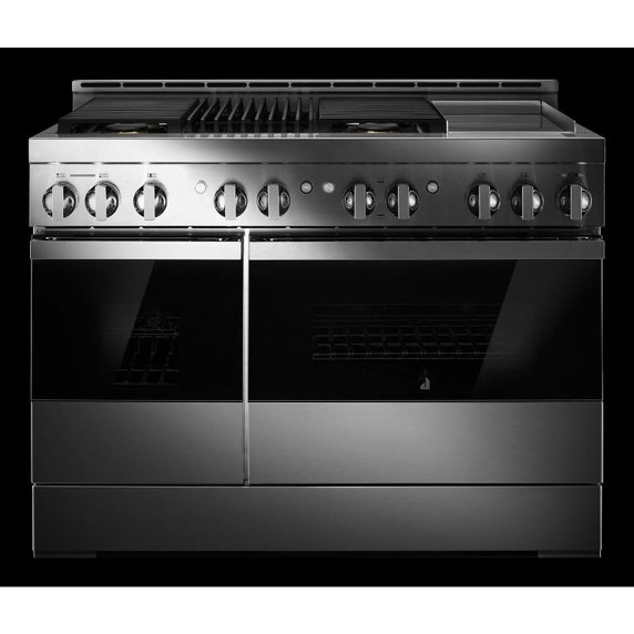 Jennair® 48" NOIR™ Gas Professional-Style Range with Chrome-Infused Griddle and Infrared Grill JGRP748HM Jennair® 48" NOIR™ Gas Professional-Style Range with Chrome-Infused Griddle and Infrared Grill JGRP748HM