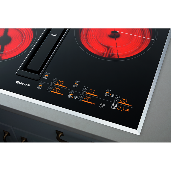 Jennair® 36 Oblivion Glass Electric Radiant Downdraft Cooktop with Tap Touch Controls JED4536KB