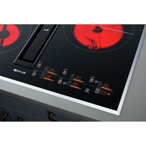 Jennair® 36 Oblivion Glass Electric Radiant Downdraft Cooktop with Tap Touch Controls JED4536KB