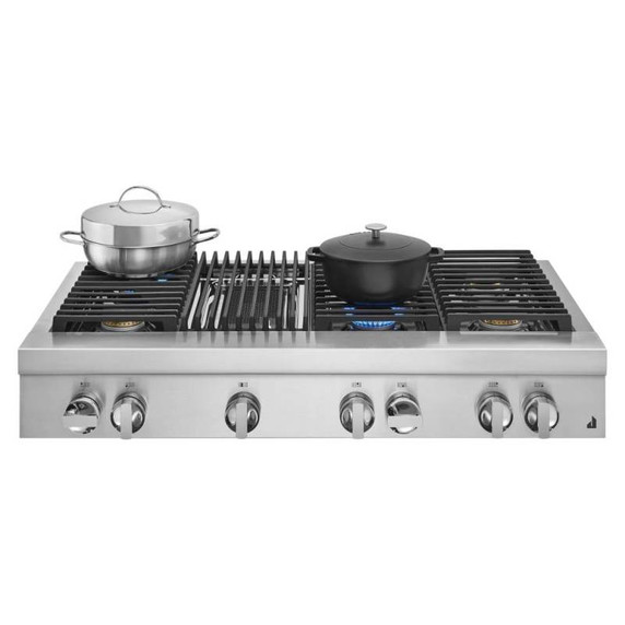 Jennair® 48" NOIR™ Gas Professional-Style Rangetop with Gas Grill JGCP648HM