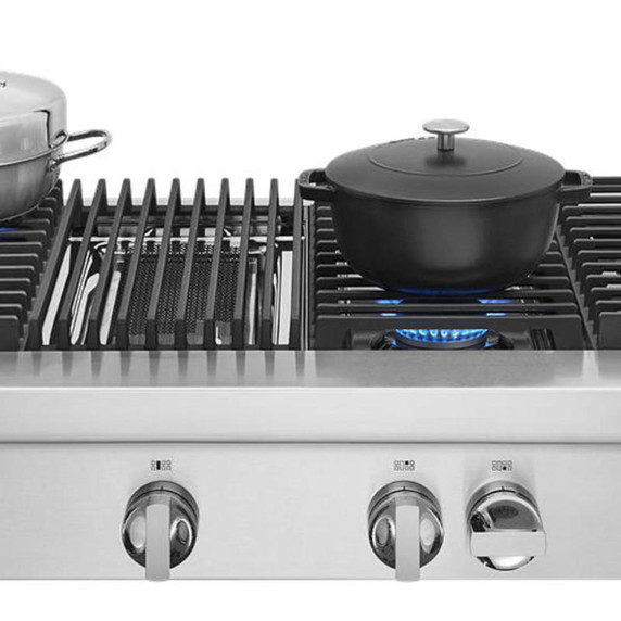 Jennair® 48" NOIR™ Gas Professional-Style Rangetop with Gas Grill JGCP648HM