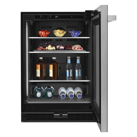 Jennair® 24 NOIR™ Under Counter Glass Door Refrigerator, Right Swing JUGFR242HM