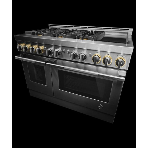 Jennair® 48" RISE™ Gas Professional-Style Range with Chrome-Infused Griddle JGRP548HL
