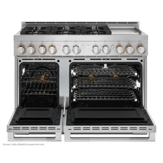 Jennair® 48" RISE™ Gas Professional-Style Range with Chrome-Infused Griddle JGRP548HL