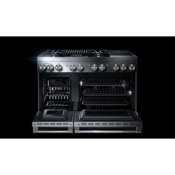 Jennair® RISE™ 48" Dual-Fuel Professional Range with Chrome-Infused Griddle and Gas Grill JDRP748HL Jennair® RISE™ 48" Dual-Fuel Professional Range with Chrome-Infused Griddle and Gas Grill JDRP748HL