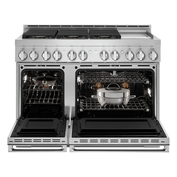 Jennair® 48 NOIR™ Gas Professional-Style Range with Chrome-Infused Griddle JGRP548HM