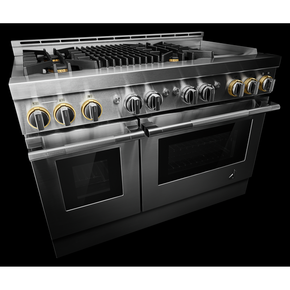 Jennair® RISE™ 48 Gas Professional-Style Range with Chrome-Infused Griddle and Grill JGRP748HL