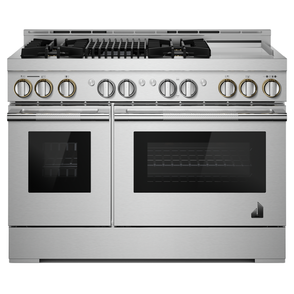 Jennair® RISE™ 48 Gas Professional-Style Range with Chrome-Infused Griddle and Grill JGRP748HL