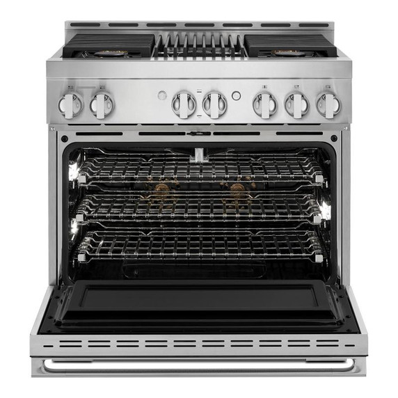 Jennair® 36" NOIR™ Gas Professional-Style Range with Infrared Grill JGRP636HM