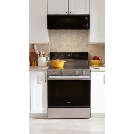 Whirlpool® 30-inch Smart Electric Range with True Convection, No Preheat Air Fry, WipeClean™ Coating, Steam/Self Cleaning, Rapid Preheat 5.3 CuFt Capacity YWFES7530RZ