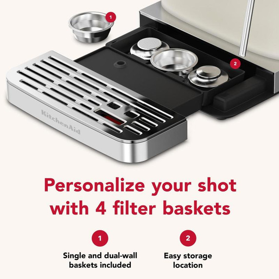 Kitchenaid® Semi Automatic Espresso Machine with Burr Grinder KES6551PL