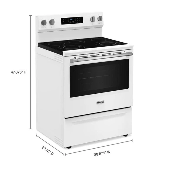 Maytag® 30-Inch Convection Electric Range With No Preheat Air Fry and Air Baking - 5.3 Cu. Ft. YMFES6030RW