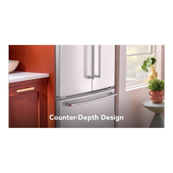Kitchenaid® 20 cu. ft. 36-Inch Width Counter-Depth French Door Refrigerator with Interior Dispense KRFC136RWH Kitchenaid® 20 cu. ft. 36-Inch Width Counter-Depth French Door Refrigerator with Interior Dispense KRFC136RWH