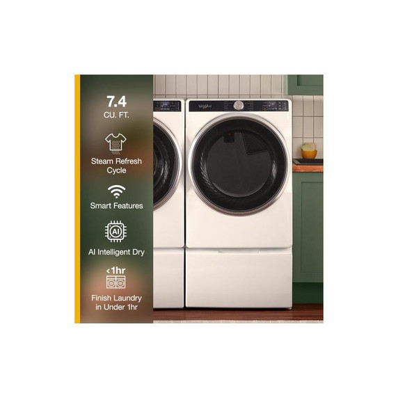 Whirlpool® 7.4 cu. ft. Smart Front Load ENERGY STAR® Certified Gas Dryer with Steam Capabilities WGD6720RW Whirlpool® 7.4 cu. ft. Smart Front Load ENERGY STAR® Certified Gas Dryer with Steam Capabilities WGD6720RW