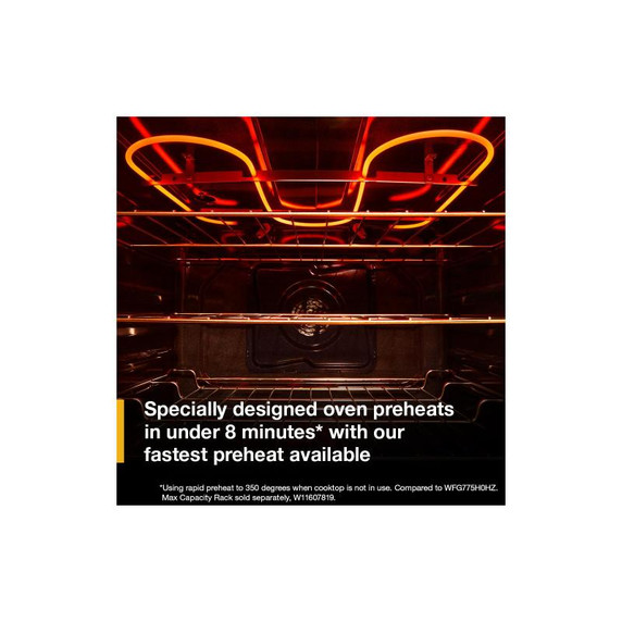 Whirlpool® 30-inch Smart Slide In Gas Range with Air Cooking Technology, No Preheat Air Fry, Steam/Self Clean and High Speed Preheat WSGS7530RZ Whirlpool® 30-inch Smart Slide In Gas Range with Air Cooking Technology, No Preheat Air Fry, Steam/Self Clean and High Speed Preheat WSGS7530RZ