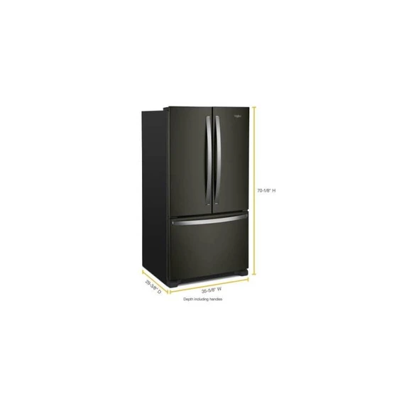 Whirlpool® 36-Inch Wide Counter-Depth French Door Bottom Mount Refrigerator - 20 cu. ft. WRFC2036RV