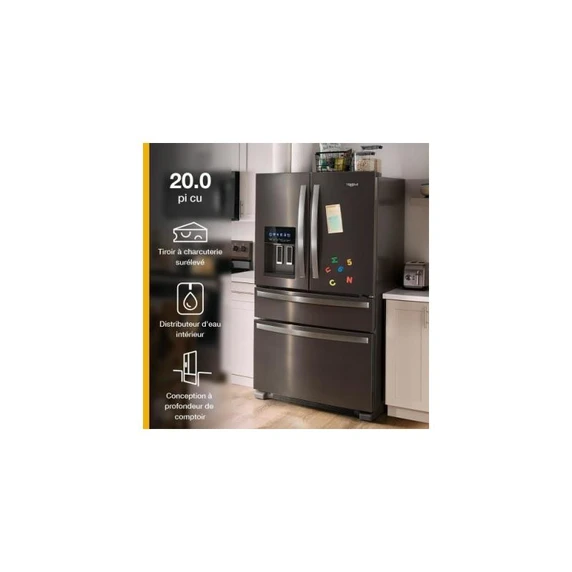 Whirlpool® 36-Inch Wide Counter-Depth French Door Bottom Mount Refrigerator - 20 cu. ft. WRFC2036RV
