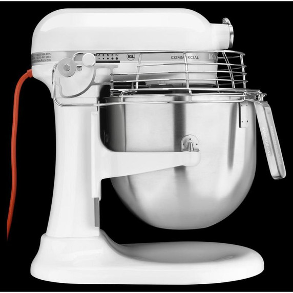 Kitchenaid® NSF Certified® Commercial Series 8-Qt Bowl Lift Stand Mixer with Stainless Steel Bowl Guard KSMC895WH