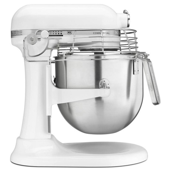 Kitchenaid® NSF Certified® Commercial Series 8-Qt Bowl Lift Stand Mixer with Stainless Steel Bowl Guard KSMC895WH