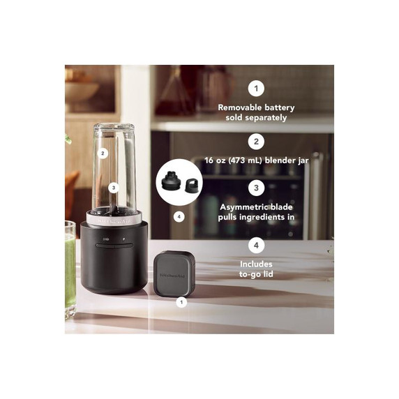 KitchenAid Go™ Cordless Personal Blender - battery included KSBR256BM KitchenAid Go™ Cordless Personal Blender - battery included KSBR256BM