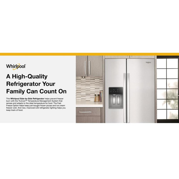 Whirlpool® 36-inch Counter Depth Side-by-Side Refrigerator with TruCool™ System WRSC5536RZ Whirlpool® 36-inch Counter Depth Side-by-Side Refrigerator with TruCool™ System WRSC5536RZ
