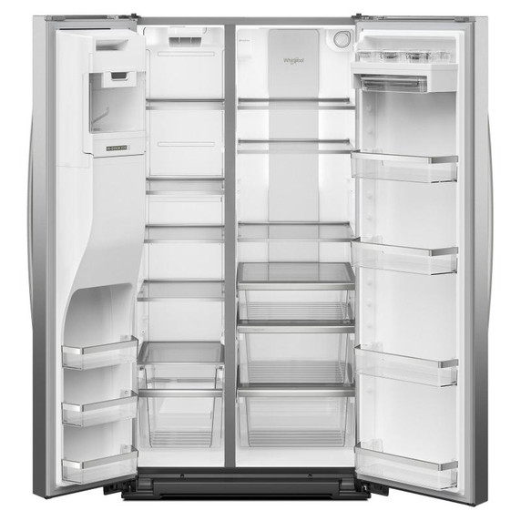 Whirlpool® 36-inch Full Depth Side-by-Side Refrigerator with Prep &amp; Store Bins WRSF6536RZ