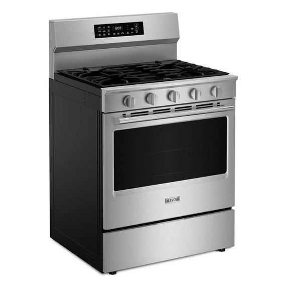 Maytag® 30-Inch Wide Freestanding Gas Range with Grill Mode and No Preheat Air Fry - 5.0 Cu. Ft. MFGS7030SZ Maytag® 30-Inch Wide Freestanding Gas Range with Grill Mode and No Preheat Air Fry - 5.0 Cu. Ft. MFGS7030SZ