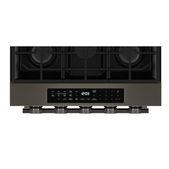 Kitchenaid® 5.0 Cu. Ft. Smart Slide-in Gas Range with Convection Cooking Modes and 2-in-1 Burner KSGS530SBE